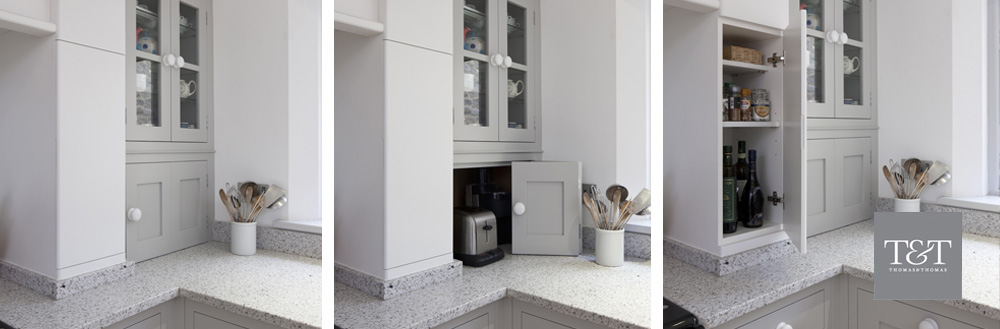 Clever kitchen storage ideas with worktop tidy